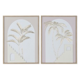 Painting Home ESPRIT White Beige Palms Scandinavian 45 x 2,2 x 60 cm (2 Units) by Home ESPRIT, Prints on Canvas - Ref: S30585...