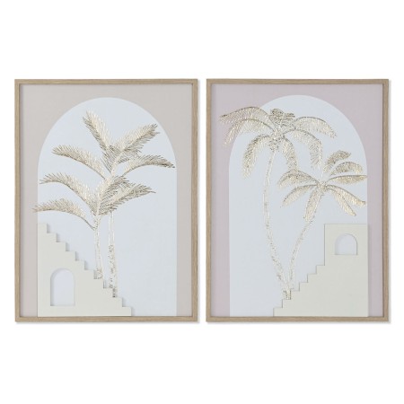 Cadre Home ESPRIT Blanc Beige Palmiers Scandinave 45 x 2,2 x 60 cm (2 Unités) | Tienda24 - Global Online Shop Tienda24.eu