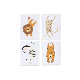 Painting Home ESPRIT Yellow White Children's animals 30 x 1,8 x 40 cm (4 Units) by Home ESPRIT, Prints on Canvas - Ref: S3058...