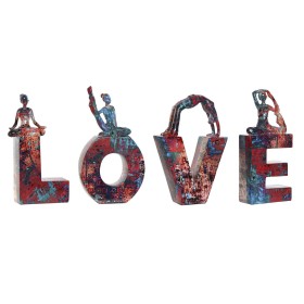 Statua Decorativa Home ESPRIT LOVE Multicolore Resina Yoga 12,5 x 5 x 22 cm (4 Pezzi) di Home ESPRIT, Soprammobili - Rif: S30...