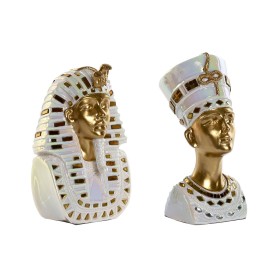 Deko-Figur Home ESPRIT Weiß Gold Harz Orientalisch Ägypter 11 x 8,5 x 17 cm (2 Stück) von Home ESPRIT, Ornamente - Ref: S3058...