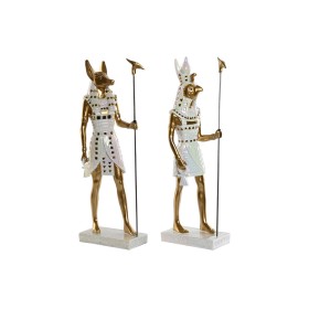 Figura Decorativa Home ESPRIT Blanco Dorado Resina Oriental Egipcio 7 x 11,5 x 36 cm (2 Unidades) de Home ESPRIT, Adornos - R...