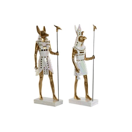 Deko-Figur Home ESPRIT Weiß Gold Harz Orientalisch Ägypter 7 x 11,5 x 36 cm (2 Stück) | Tienda24 - Global Online Shop Tienda24.eu