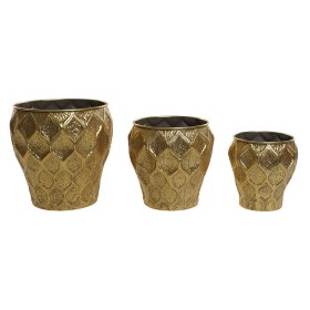 Set de pots de fleurs Home ESPRIT Doré Métal Moderne 41 x 41 x 41,5 cm (3 Pièces) de Home ESPRIT, Cache-pots - Réf : S3058628...