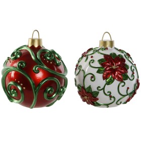 Bola de Natal Home ESPRIT Vermelho Verde Resina 24 x 24 x 28 cm (2 Unidades) de Home ESPRIT, Natal - Ref: S3058660, Preço: 52...