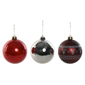 Boules de Noël Home ESPRIT Rouge Argenté Polyéthylène 21,5 x 21,5 x 22,5 cm (15 Pièces) de Home ESPRIT, Noël - Réf : S3058677...