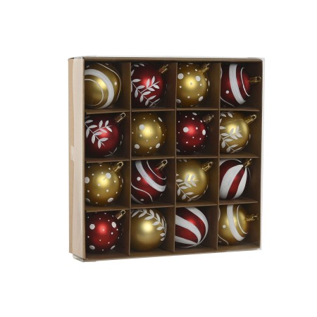 Bolas de Navidad Home ESPRIT Rojo Dorado PVC 25 x 6 x 25 cm (16 Piezas) | Tienda24 - Global Online Shop Tienda24.eu