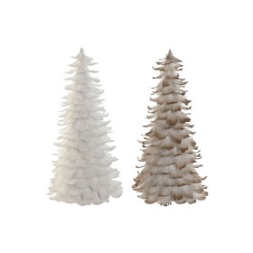 Albero di Natale Home ESPRIT Bianco Dorato Cartone Piuma 22 x 22 x 46 cm (2 Unità) di Home ESPRIT, Natale - Rif: S3058874, Pr...