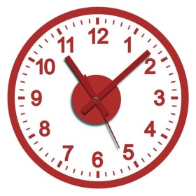 Horloge Murale Versa Rouge Adhésif de Versa, Pendules murales - Réf : S3400538, Prix : 4,14 €, Remise : %