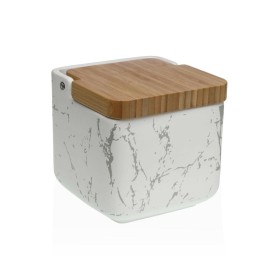 Portasale con Coperchio Versa Ceramica Bambù Acciaio Dolomite Marmo 11,7 x 11,2 x 11,7 cm di Versa, Dosatori di condimenti e ...