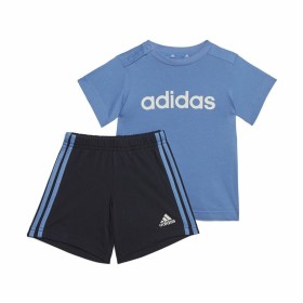 Conjunto de Desporto para Bebé Adidas Three Stripes Preto Branco | Tienda24 Tienda24.eu