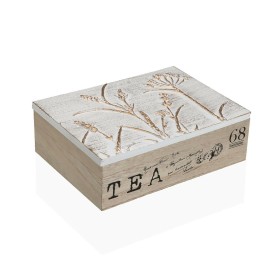 Caja para Infusiones Versa Madera MDF 18 x 7,5 x 24 cm Flores de Versa, Almacenamiento para té y café - Ref: S3413097, Precio...