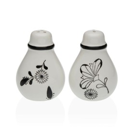 Salt and Pepper Shakers Versa Ceramic Dolomite Flowers 5,5 x 8,5 x 6 cm by Versa, Dispensers for dressings and spices - Ref: ...