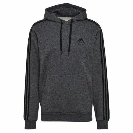 Polar com Capuz Homem Adidas 3 Stripes Cinzento claro | Tienda24 Tienda24.eu