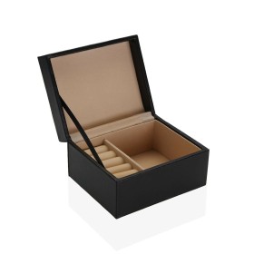 Jewelry box DKD Home Decor 25 x 15,5 x 18 cm Champagne Beige Wood Aluminium | Tienda24 - Global Online Shop Tienda24.eu