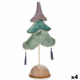 Sapin de Noël Polyester Turquoise Argenté Bois 12 x 43 x 22 cm (4 Unités) de Krist+, Noël - Réf : S3627525, Prix : 32,91 €, R...