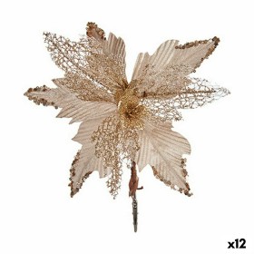 Decorative Flower champagne Plastic 27 x 29 x 23 cm (12 Units) by Krist+, Christmas - Ref: S3630071, Price: 15,71 €, Discount: %