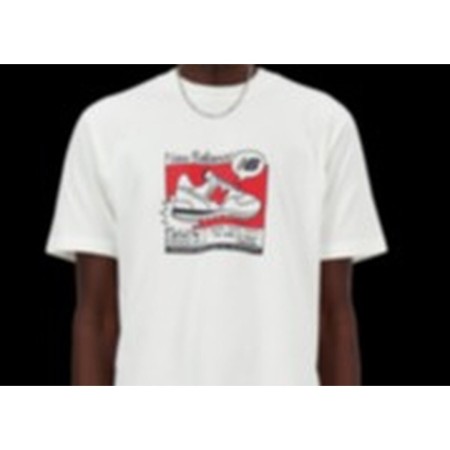 T-shirt à manches courtes homme New Balance MT41593 SST Blanc (M) | Tienda24 Tienda24.eu