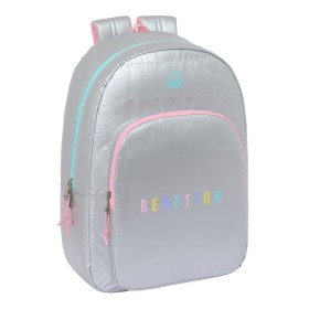 School Bag Benetton Silver Padded Silver 30 x 46 x 14 cm by Benetton, Children's Backpacks - Ref: S4309946, Price: 18,08 €, D...