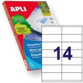 Adhesive labels Apli 01275 100 Sheets 105 X 40 mm White by Apli, Adhesive labels and stickers - Ref: M0300170, Price: 21,94 €...