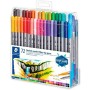 Conjunto de Canetas de Feltro Staedtler 3200 Multicolor Ponta dupla (72 Peças) de Staedtler, Marcadores de ponta fina - Ref: ...