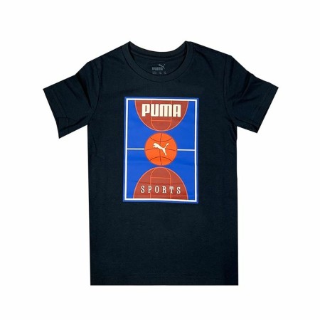 Child's Short Sleeve T-Shirt Puma Bppo Basket Blank Ba Black | Tienda24 Tienda24.eu