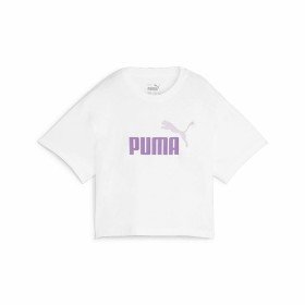 Camiseta de Manga Corta Infantil Champion Crewneck Blanco | Tienda24 Tienda24.eu