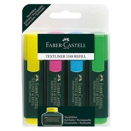 Set di Evidenziatori Faber-Castell Textliner 48 (4 Unità) di Faber-Castell, Marcatori per superfici trasparenti - Rif: M03014...