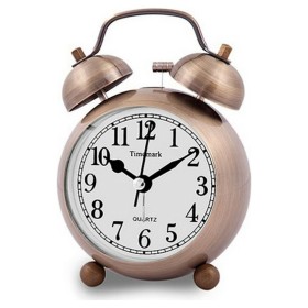 Analogue Alarm Clock Timemark Bronze Light with sound 9 x 13,5 x 5,5 cm (9 x 13,5 x 5,5 cm) by Timemark, Alarm clocks - Ref: ...