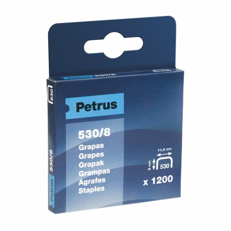 Agrafes Petrus 77514 530/8 mm 1200 Unités de Petrus, Agrafes - Réf : M0302974, Prix : 6,53 €, Remise : %