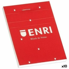 Bloc de Notes ENRI Rouge A6 80 Volets 4 mm (10 Unités)