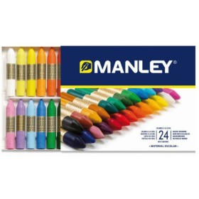 Coloured crayons Manley MNC00066/124 Multicolour 24 Pieces by Manley, Crayons - Ref: M0303103, Price: 8,28 €, Discount: %