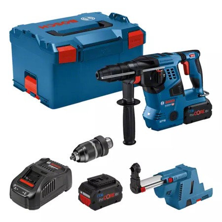 Marteau perforateur BOSCH GBH18V-28CF 2X8AH + GDE18V-16 | Tienda24 Tienda24.eu