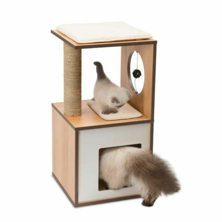 Árbol rascador para gatos Vesper V-Box Marrón Madera MDF 37 x 37 x 72,5 cm | Tienda24 Tienda24.eu