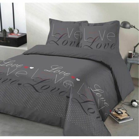 Duvet cover set Vision 13067HC3b Anthracite Dark grey 220 x 240 cm | Tienda24 Tienda24.eu