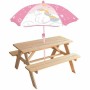 Mesa de picnic Fun House 53 x 95 x 75 cm Sombrilla Unicornio | Tienda24 Tienda24.eu