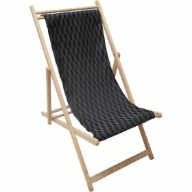 Marbueno Chaise Longue Pliante Acier Avec Coussin Jardin et Piscine 190X58X27 cm Noire 10004 | Tienda24 Tienda24.eu