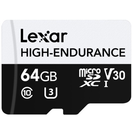 Micro SD Card Lexar High-Endurance 64 GB by Lexar, Memory cards - Ref: M0308338, Price: 13,55 €, Discount: %