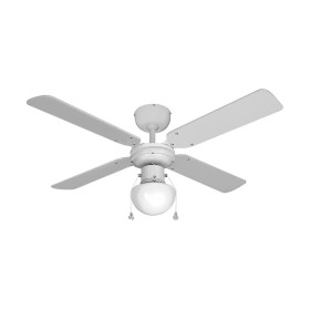 Ceiling Fan with Light EDM 33800 Caribe White 50 W by EDM, Ceiling Fans with Lamp - Ref: S7900596, Price: 66,84 €, Discount: %