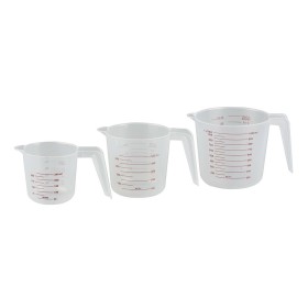 Jarra Medidora 250 ml 500 ml 1 L Polipropileno (3 Peças) de BigBuy Cooking, Copos e jarros de medição - Ref: S7900795, Preço:...