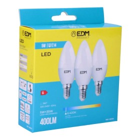 Pack of 3 LED bulbs EDM G 5 W E14 400 lm Ø 3,6 x 10 cm (6400 K) by EDM, LED Bulbs - Ref: S7902449, Price: 5,42 €, Discount: %