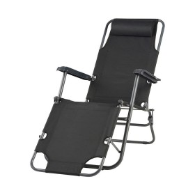 Sun-lounger Black (178 x 60 x 95 cm) by BigBuy Garden, Sunloungers - Ref: S7904503, Price: 81,63 €, Discount: %