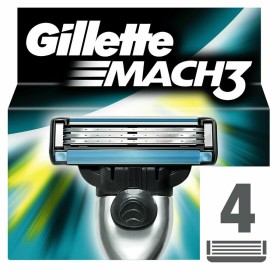 Lâmina de Barbear Gillette Mach 3 (4 Unidades) de Gillette, Homem - Ref: S7905232, Preço: 19,26 €, Desconto: %