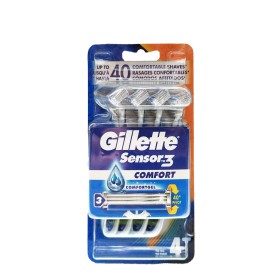 Rasoio Manuale per Barba Gillette Sensor 3 Confort (4 Unità) di Gillette, Uomo - Rif: S7905615, Prezzo: 9,95 €, Sconto: %