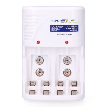 Battery charger EDM 4 Batteries AA/AAA/6F22 | Tienda24 - Global Online Shop Tienda24.eu