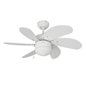 Ventilador de Teto com Luz EDM 33985 Aral Branco 50 W de EDM, Ventoinhas de teto com candeeiro - Ref: S7917024, Preço: 77,37 ...