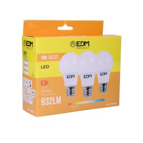 Conjunto de 3 lâmpadas LED EDM F 10 W E27 810 Lm Ø 6 x 10,8 cm (3200 K) de EDM, Lâmpadas LED - Ref: S7917417, Preço: 5,74 €, ...