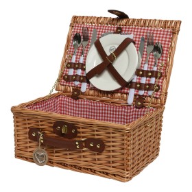 Picnic Basket Alexandra House Living White wicker | Tienda24 - Global Online Shop Tienda24.eu