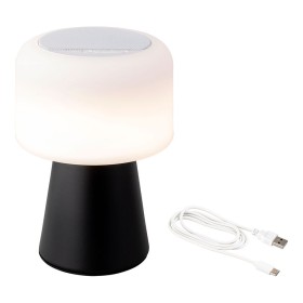 Lámpara LED con Altavoz Bluetooth y Cargador Inalámbrico Lumineo 894415 Negro 22,5 cm Recargable de Lumineo, Lámparas de mesa...