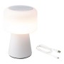 Lampe LED avec haut-parleur Bluetooth et chargeur sans fil Lumineo 894417 Blanc 22,5 cm Rechargeable | Tienda24 - Global Online Shop Tienda24.eu